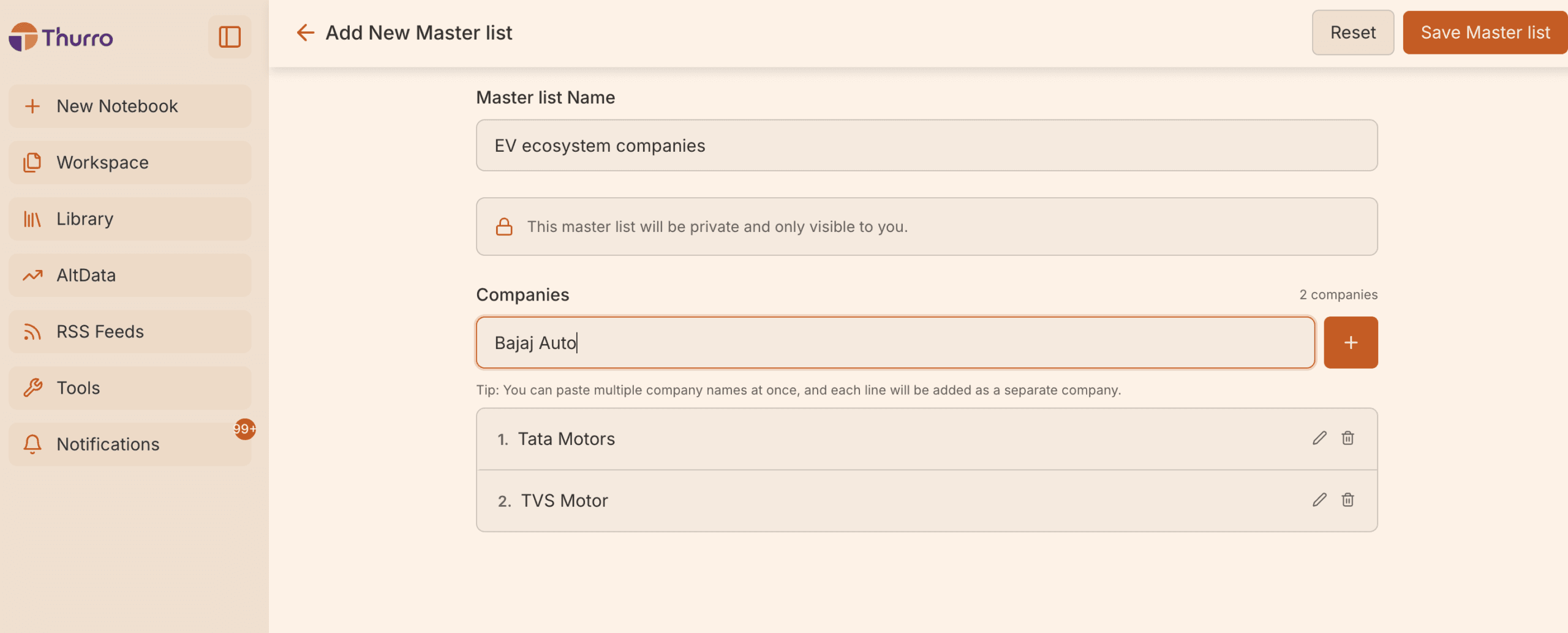 Thurro Tasks - Creating Master Lists 3 Screenshot 2026 03 09 at 11.51.34 scaled - 3
