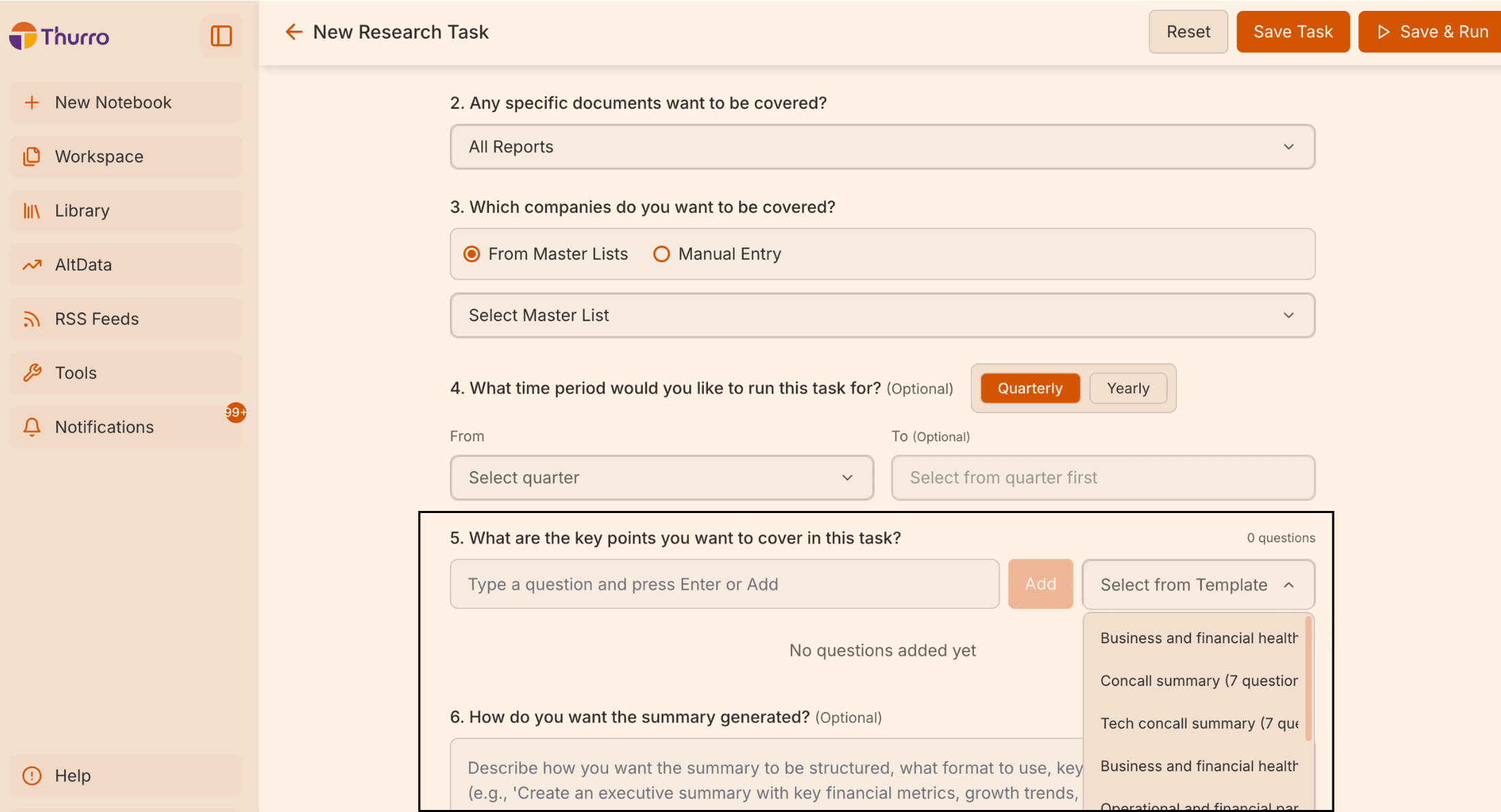 Thurro Tasks - How to set up a Task 3 TEMPLATE FOR TASK - 3