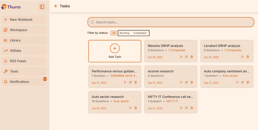 Thurro Tasks - How to set up a Task 1 tasks show 1 - 1